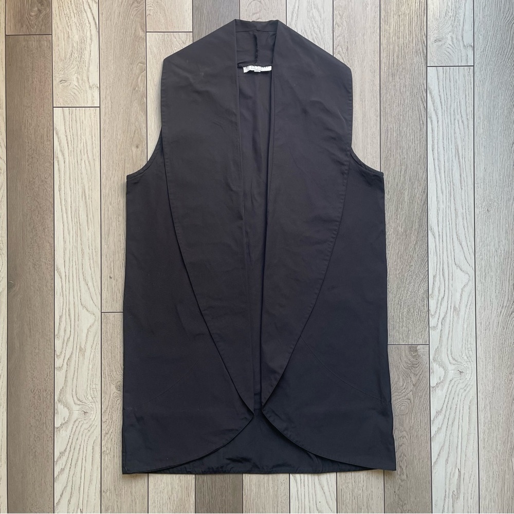 Bryn Walker Black Sleeveless Open Front Vest